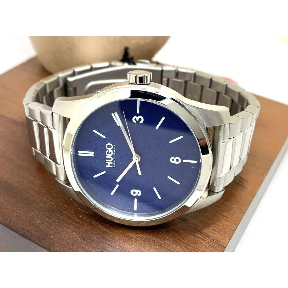Hugo Boss Men's Watch 1530015 Quartz Blue Dial Silver Stainless Steel 44mm